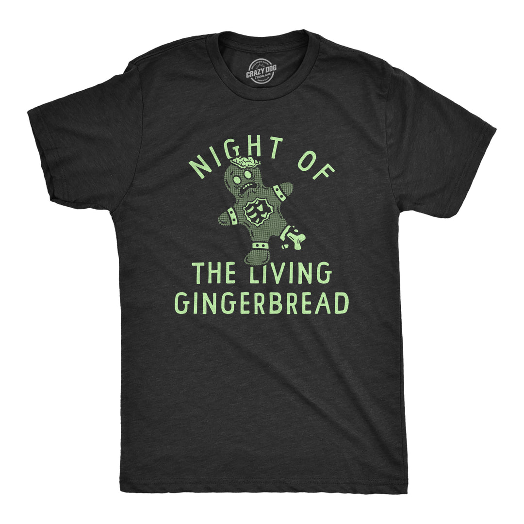 Funny Heather Black - GINGERBREAD Night Of The Living Gingerbread Mens T Shirt Nerdy Christmas Food Tee