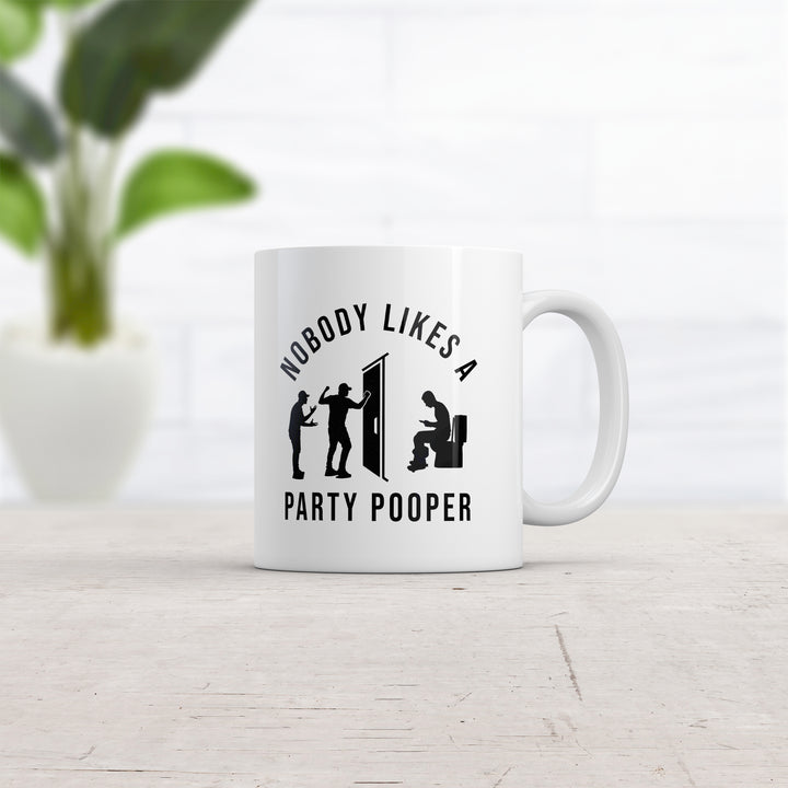 Nobody Likes A Party Pooper Mug Funny Social Event Pooping Graphic Novelty Coffee Cup-11oz
