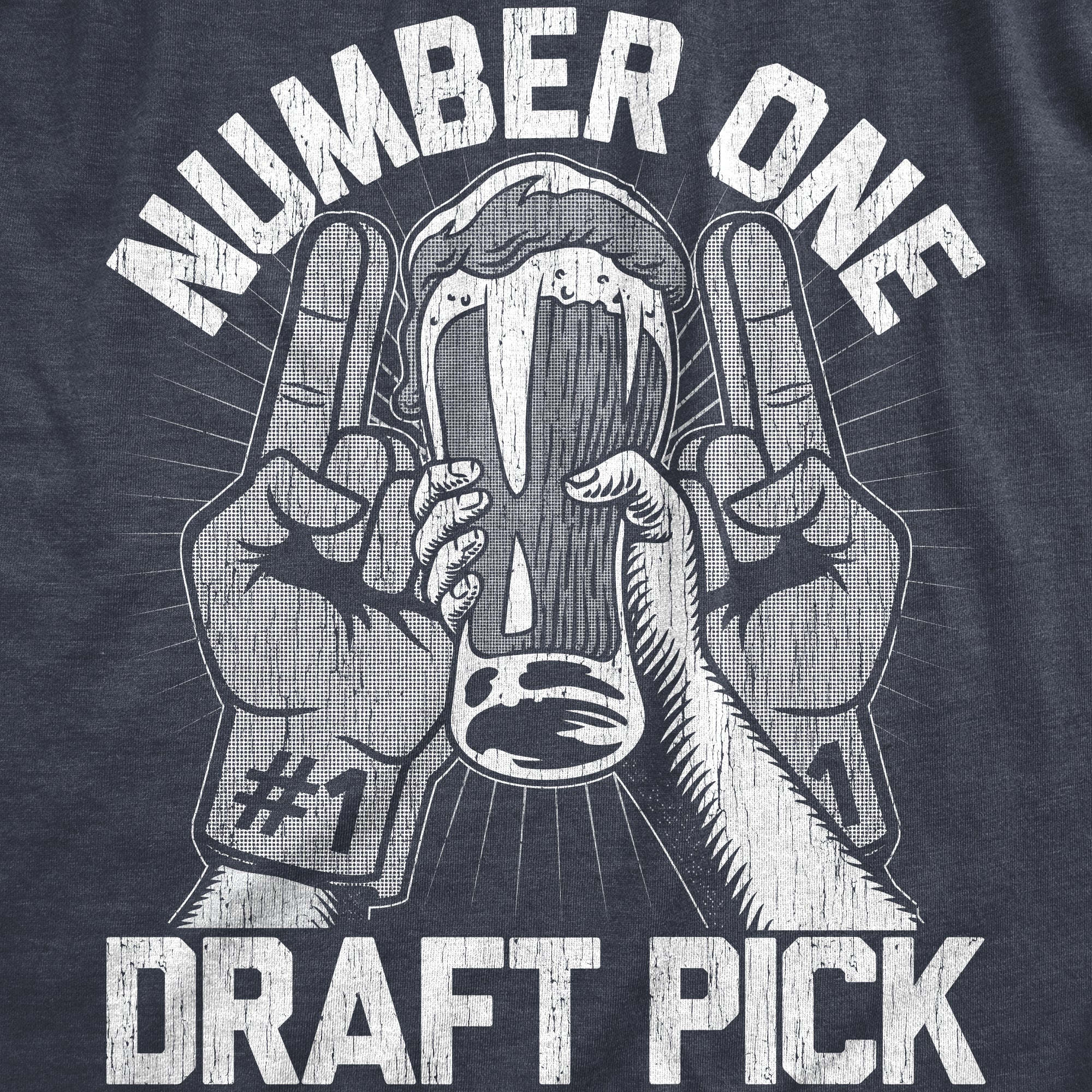 Funny Heather Navy - DRAFT Number One Draft Pick Mens T Shirt Nerdy Football Beer Drinking Tee
