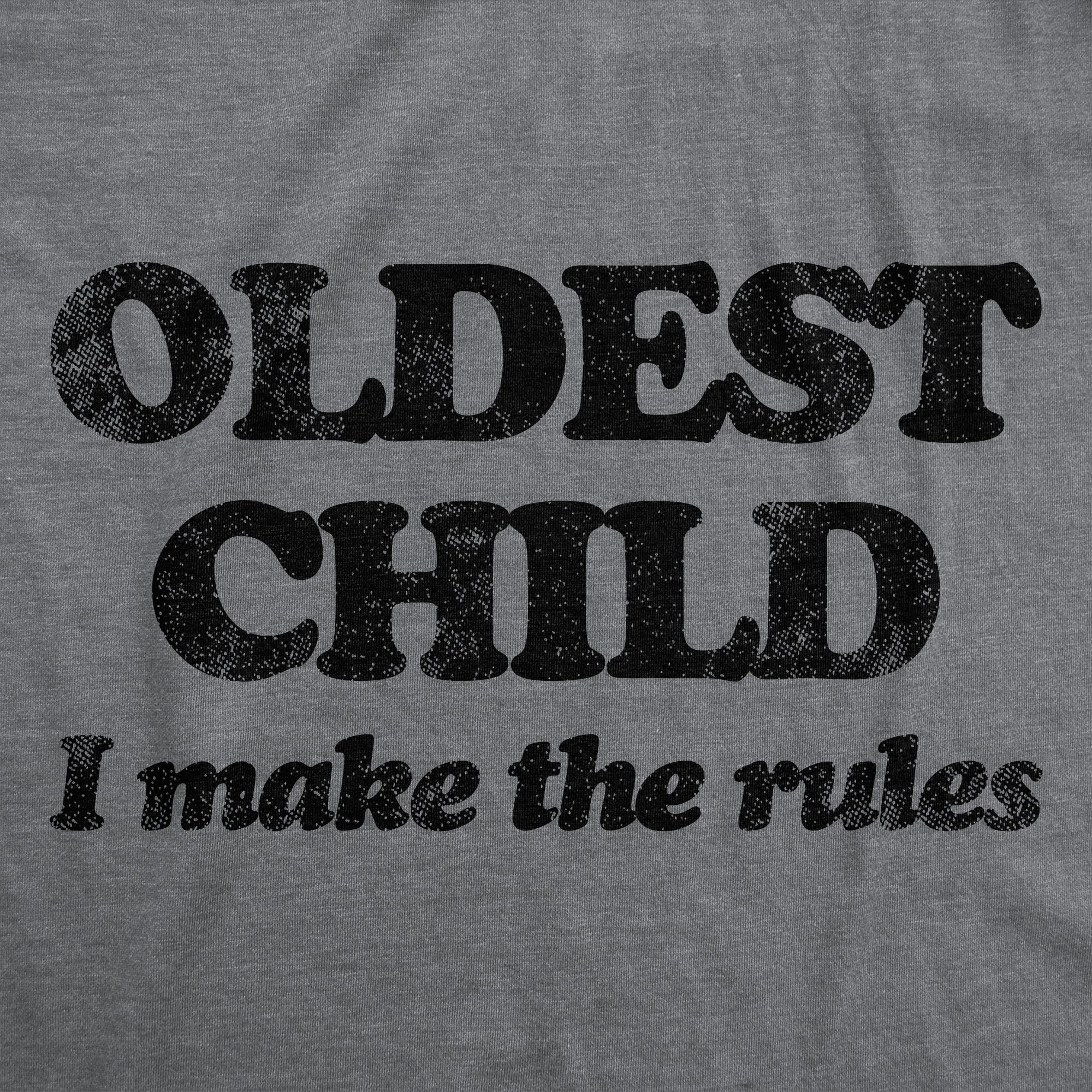 Funny Dark Heather Grey Oldest Middle and Youngest Child Nerdy Brother Sarcastic Tee