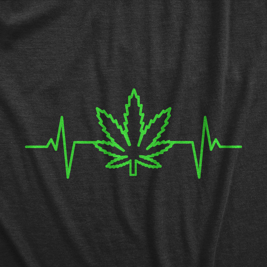 Pot Leaf Heart Beat Men's T Shirt