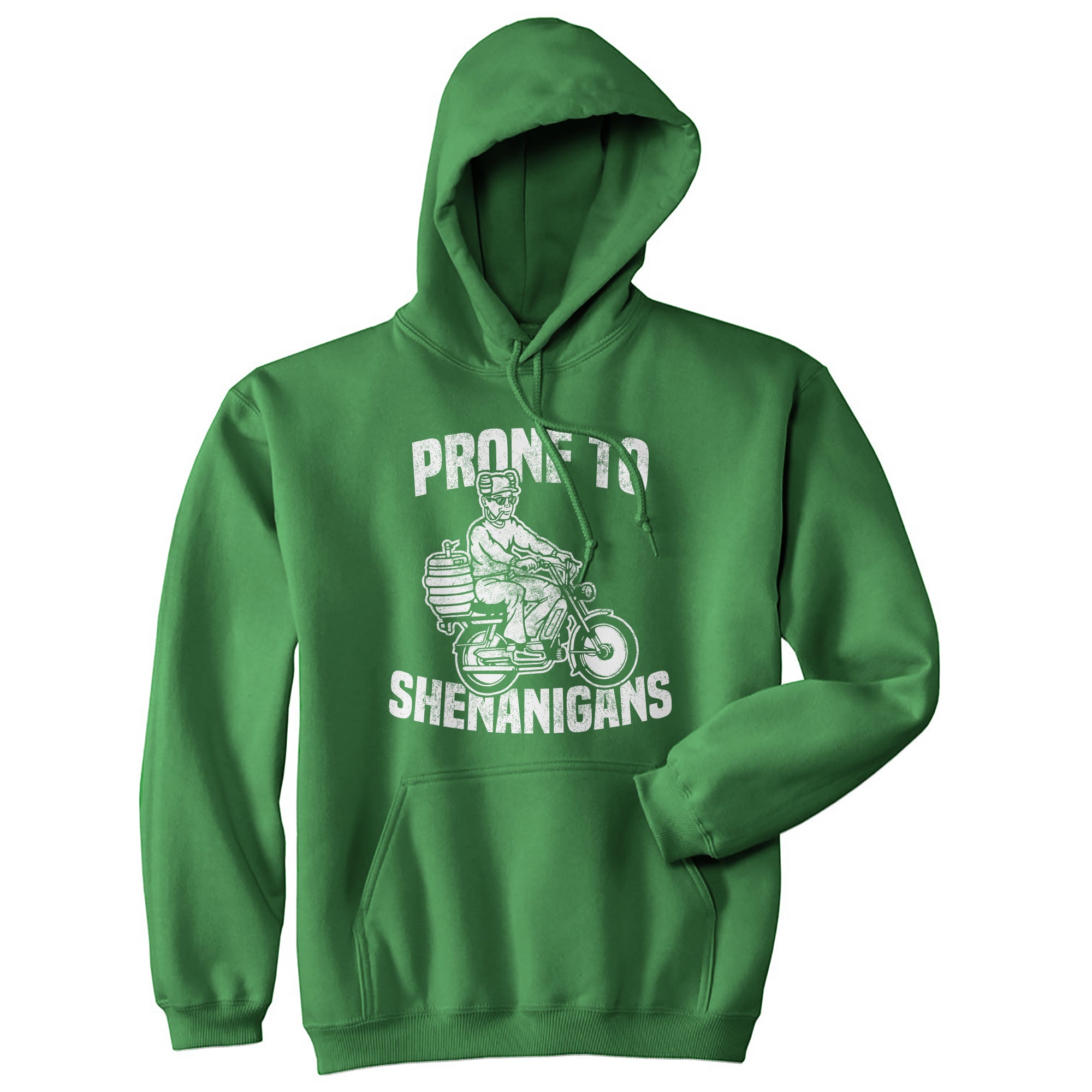 Funny Green Prone To Shenanigans Hoodie Nerdy Saint Patrick's Day Drinking Tee