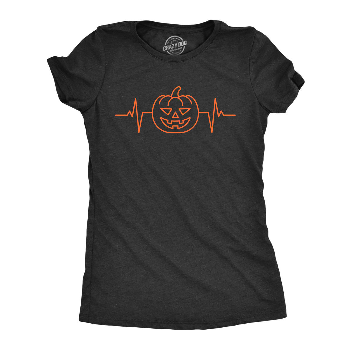 Funny Heather Black - PUMPKIN HEART Pumpkin Heart Beat Womens T Shirt Nerdy Halloween Sarcastic Tee