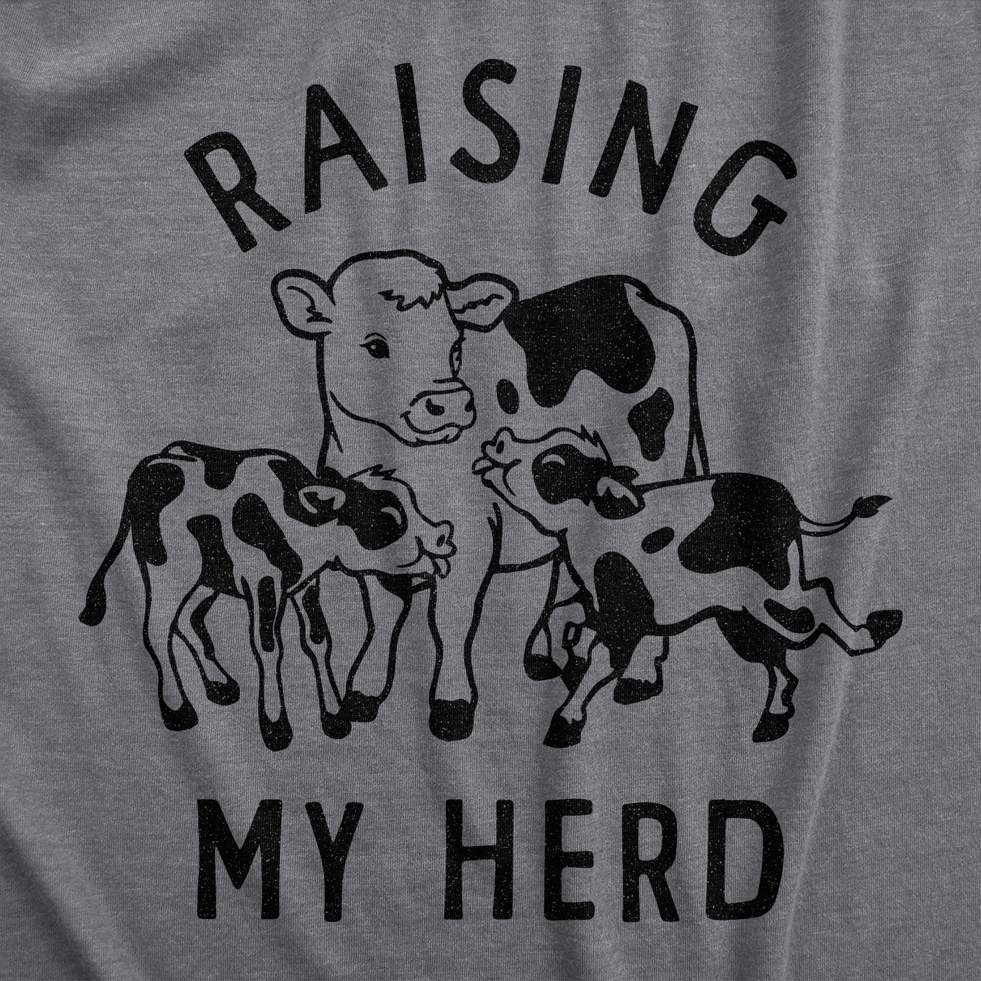Funny Dark Heather Grey - My Herd Raising My Herd Womens T Shirt Nerdy Mother's Day Tee