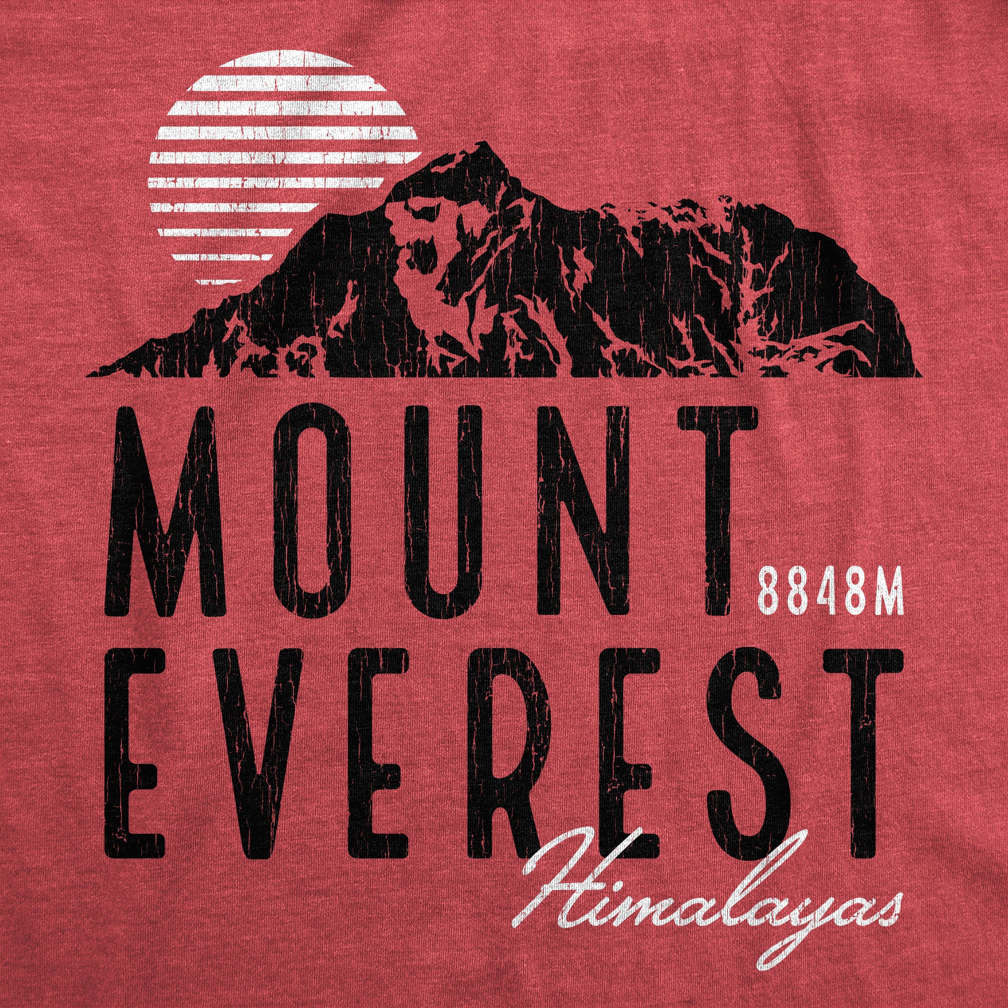 Funny Heather Red Retro Mount Everest Mens T Shirt Nerdy Camping Retro Tee