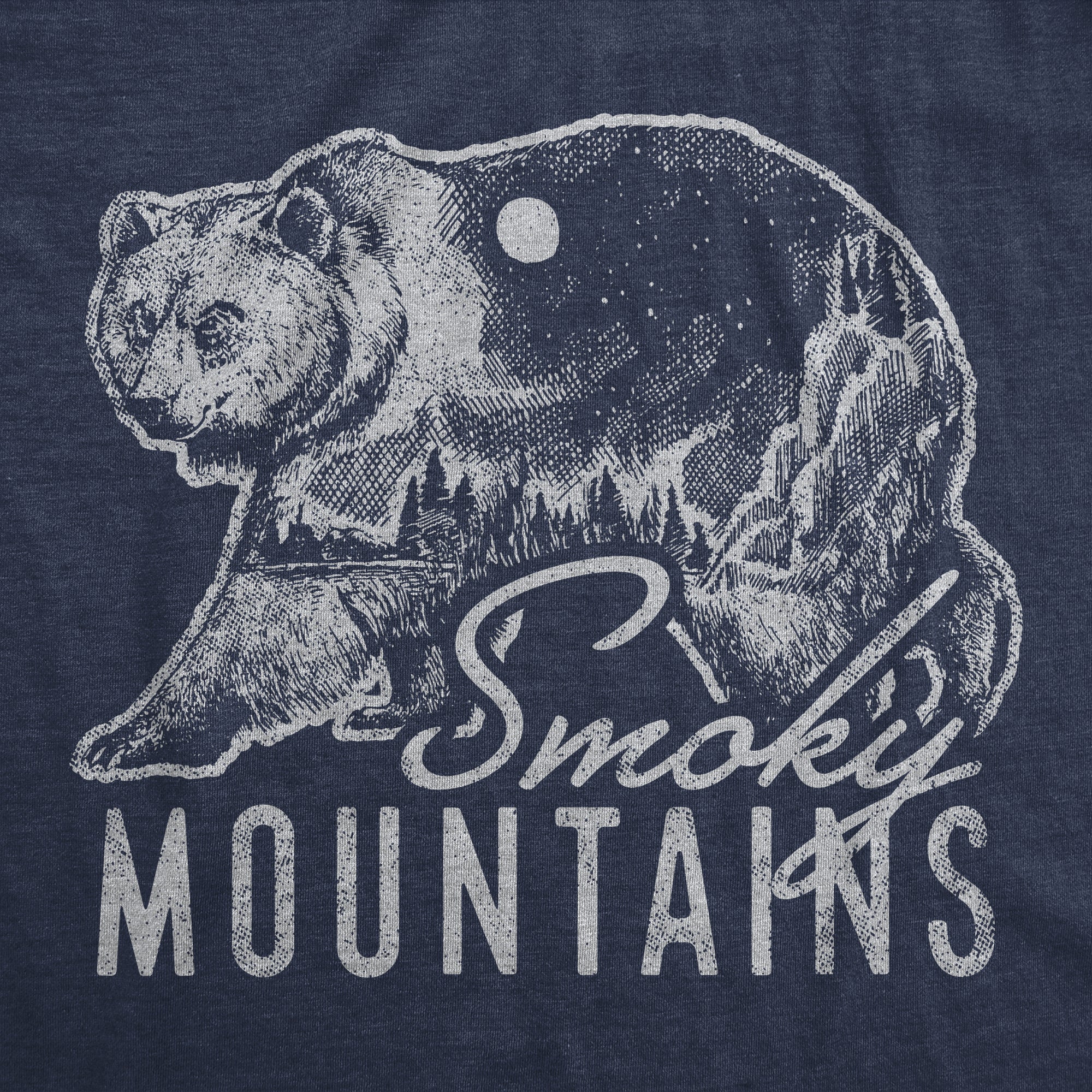 Funny Heather Navy Retro Smokey Mountains Mens T Shirt Nerdy Camping Retro Tee