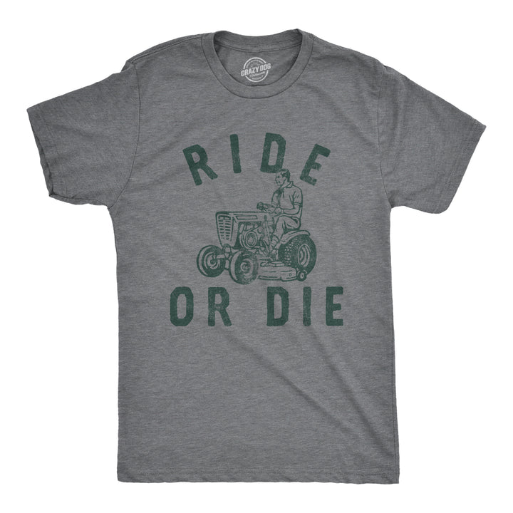 Funny Dark Heather Grey - RIDE Ride Or Die Mens T Shirt Nerdy father's day Tee