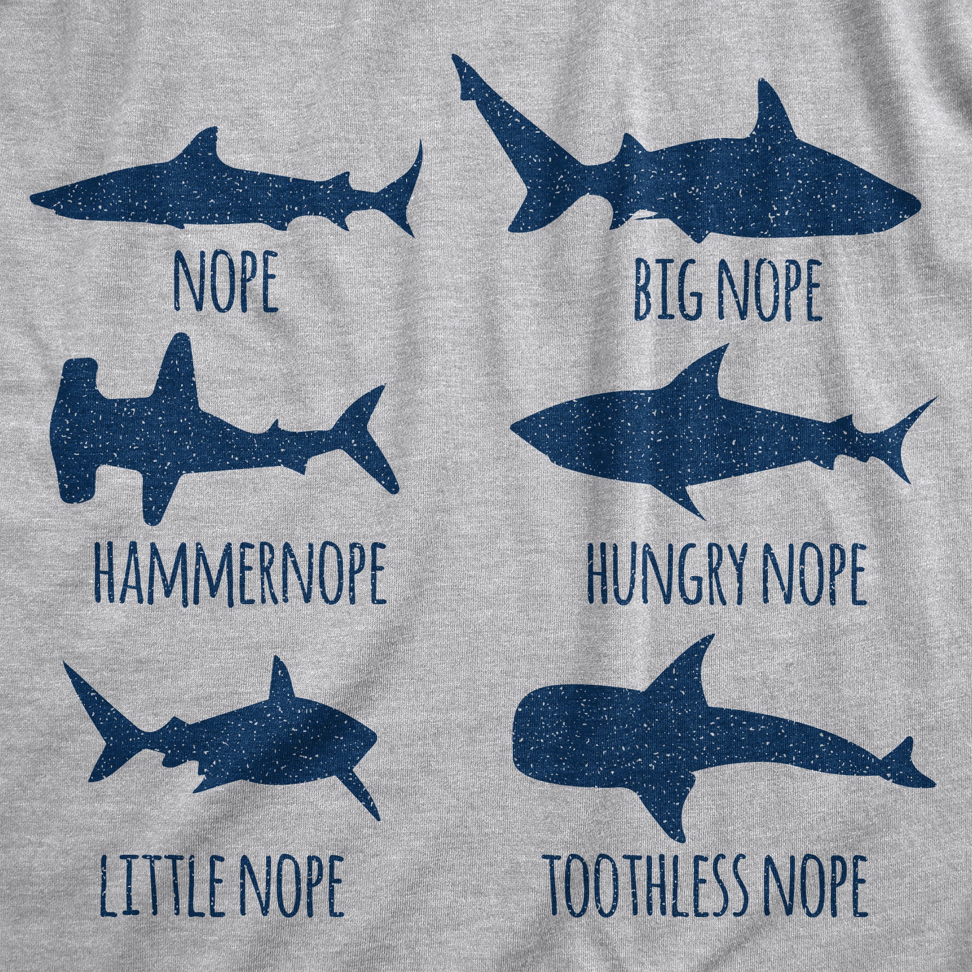Funny Light Heather Grey - Shark Nope Shark Nope Mens T Shirt Nerdy Sarcastic Shark Week Tee