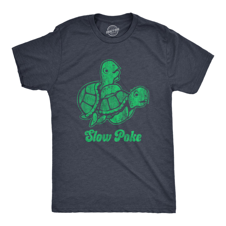 Funny Heather Navy Slow Poke Mens T Shirt Nerdy Sex Animal Tee