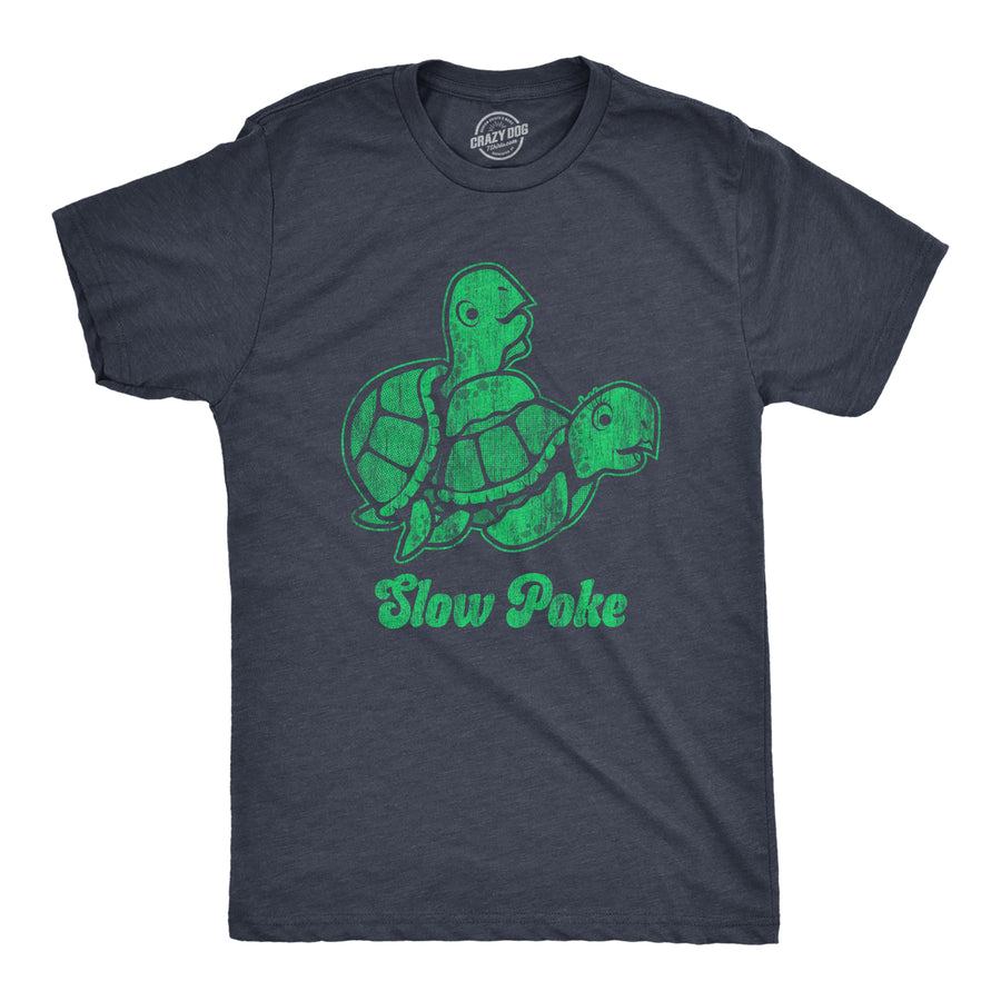 Funny Heather Navy Slow Poke Mens T Shirt Nerdy Sex Animal Tee