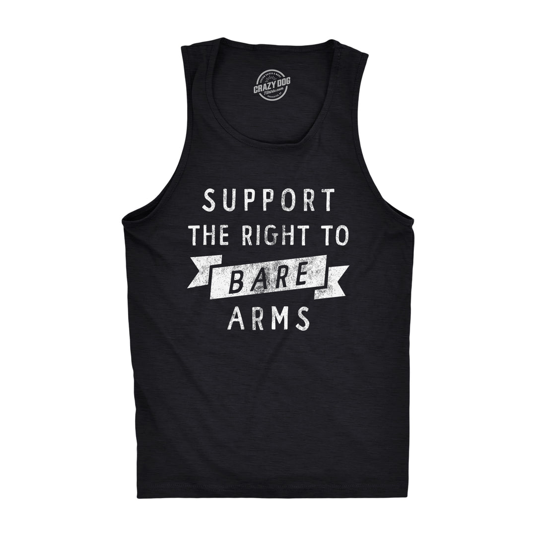 Funny Heather Black Suppport The Right To Bare Arms Mens Tank Top Nerdy fitness Tee