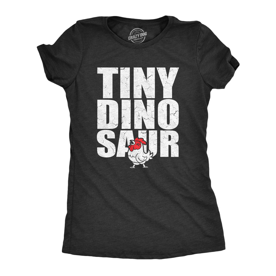 Funny Heather Black - DINOSAUR Tiny Dinosaur Womens T Shirt Nerdy animal Tee