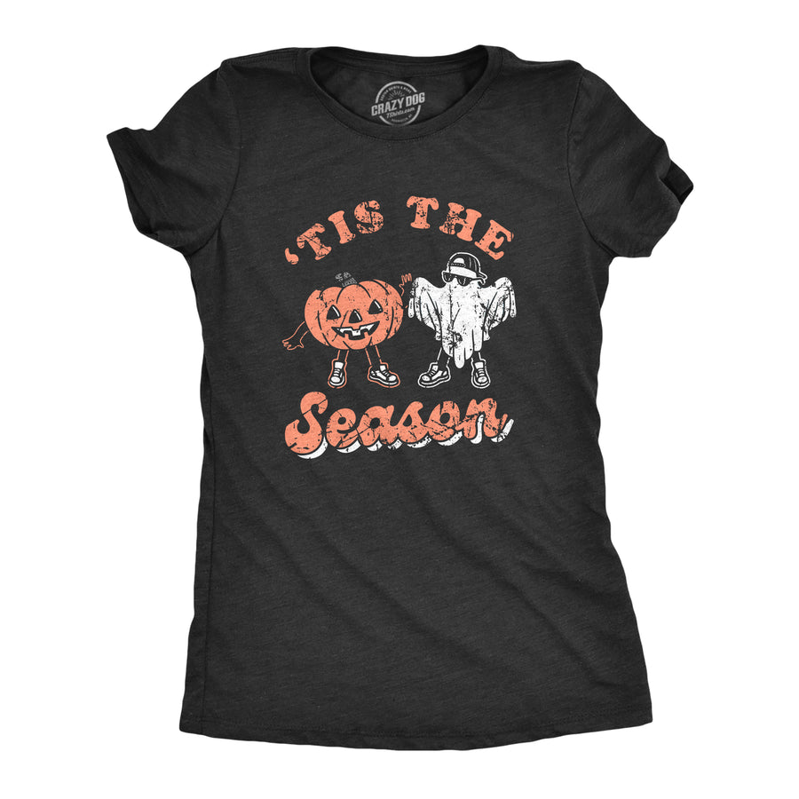 Funny Heather Black - SEASON Tis The Season Halloween Womens T Shirt Nerdy Halloween Tee