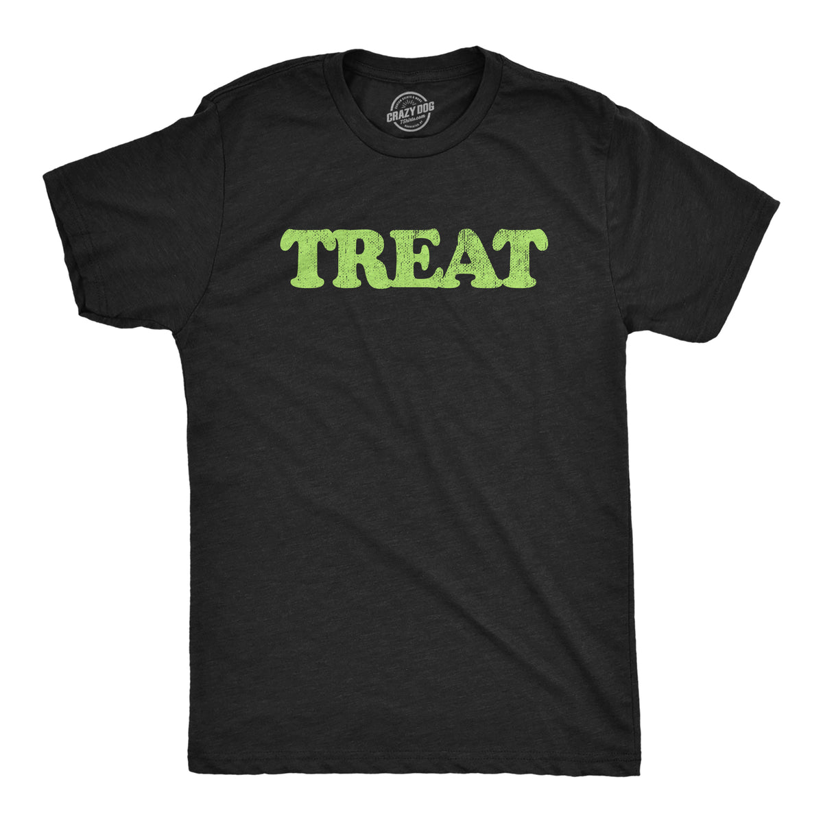 Funny Heather Black - TREAT Trick or Treat Mens T Shirt Nerdy Halloween Tee