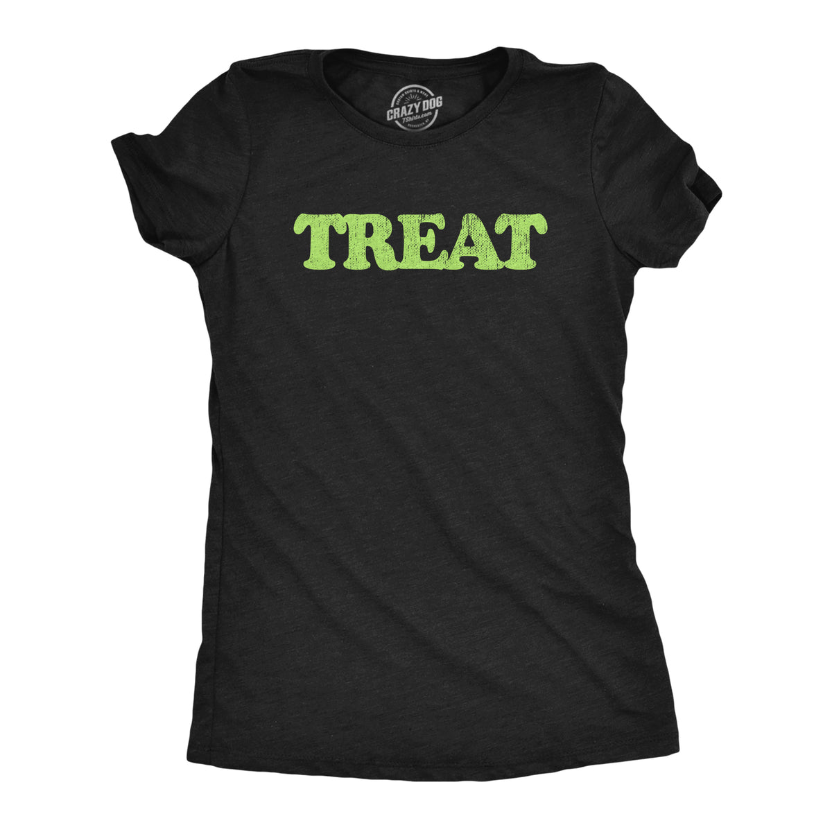 Funny Heather Black - TREAT Trick or Treat Womens T Shirt Nerdy Halloween Tee