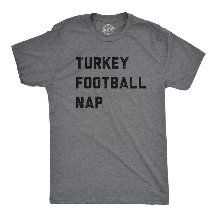 Funny Dark Heather Grey - TURKEY Turkey Football Nap Mens T Shirt Nerdy Thanksgiving Food Tee