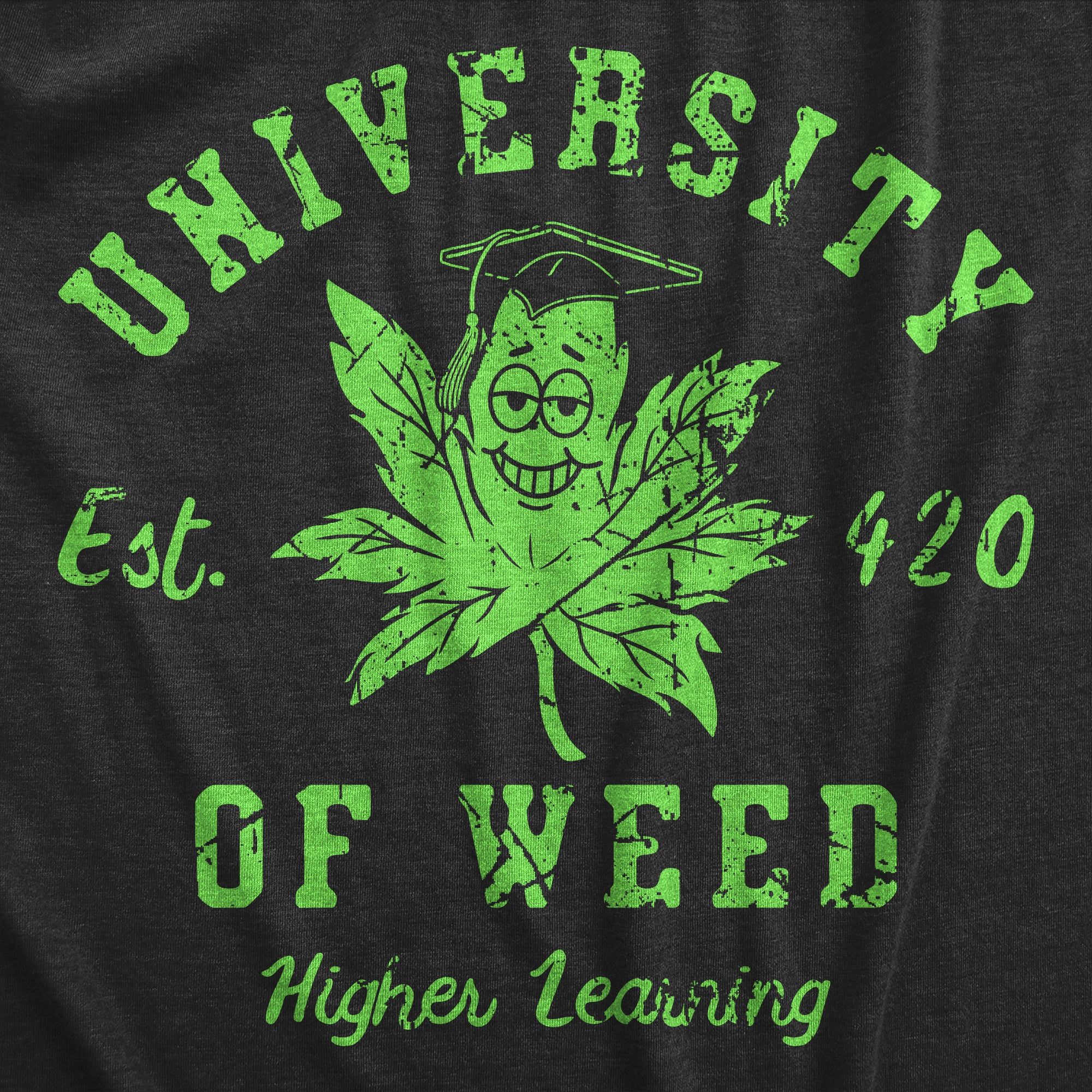 Funny Heather Black - WEEd University Of Weed Womens T Shirt Nerdy 420 Tee