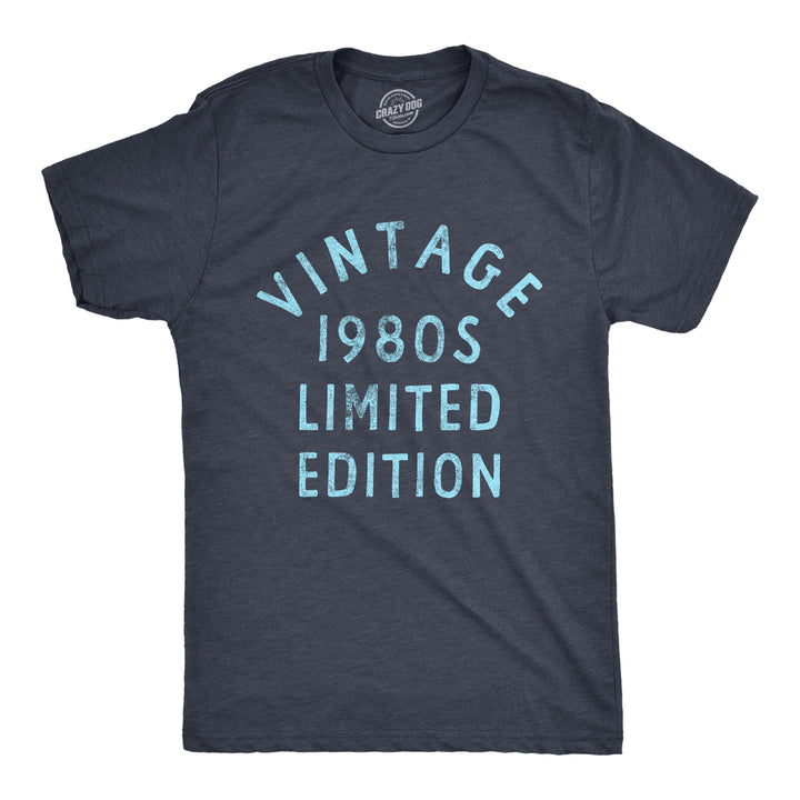 Funny Heather Navy Vintage 1980s Limited Edition Mens T Shirt Nerdy retro Tee