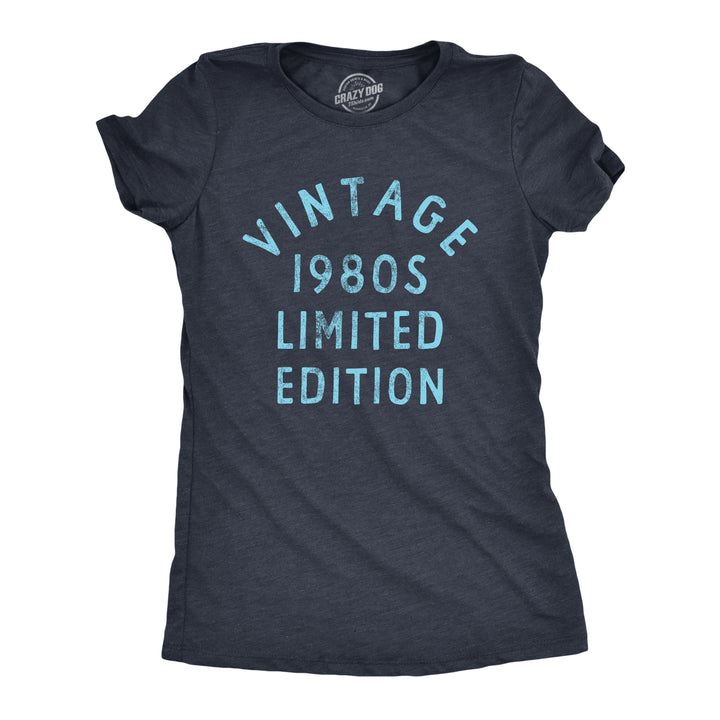 Funny Heather Navy Vintage 1980s Limited Edition Womens T Shirt Nerdy retro Tee