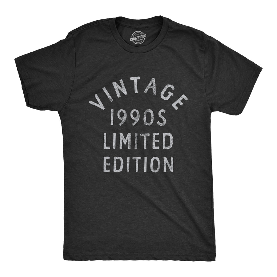 Funny Heather Black Vintage 1990s Limited Edition Mens T Shirt Nerdy retro Tee