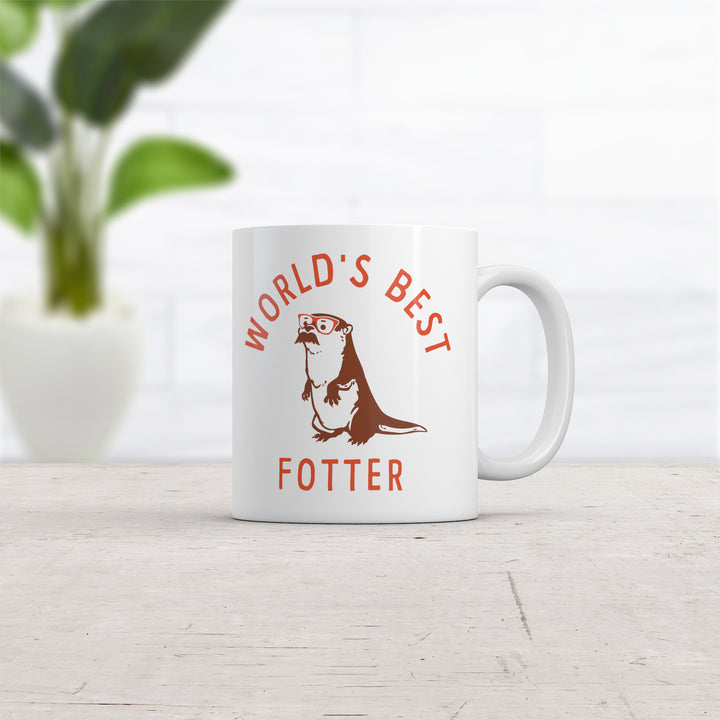 Worlds Best Fotter Mug Funny Sarcastic Fathers Day Joke Otter Graphic Novelty Cup-11oz