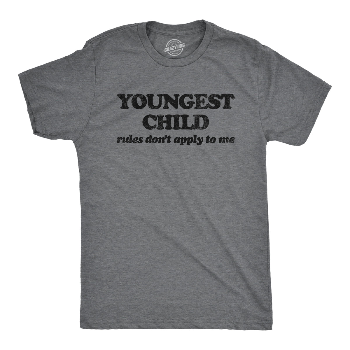 Funny Dark Heather Grey - Youngest Oldest Middle and Youngest Child Mens T Shirt Nerdy Brother Sarcastic Tee