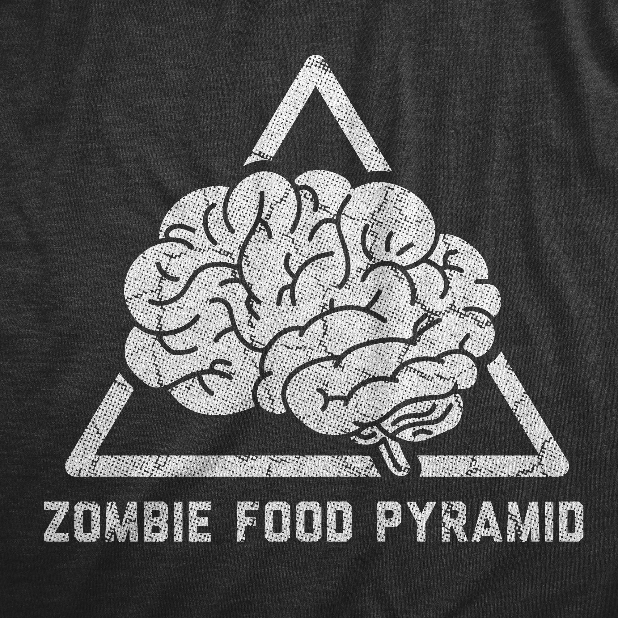 Funny Heather Black - PYRAMID Zombie Food Pyramid Mens T Shirt Nerdy Halloween zombie Tee