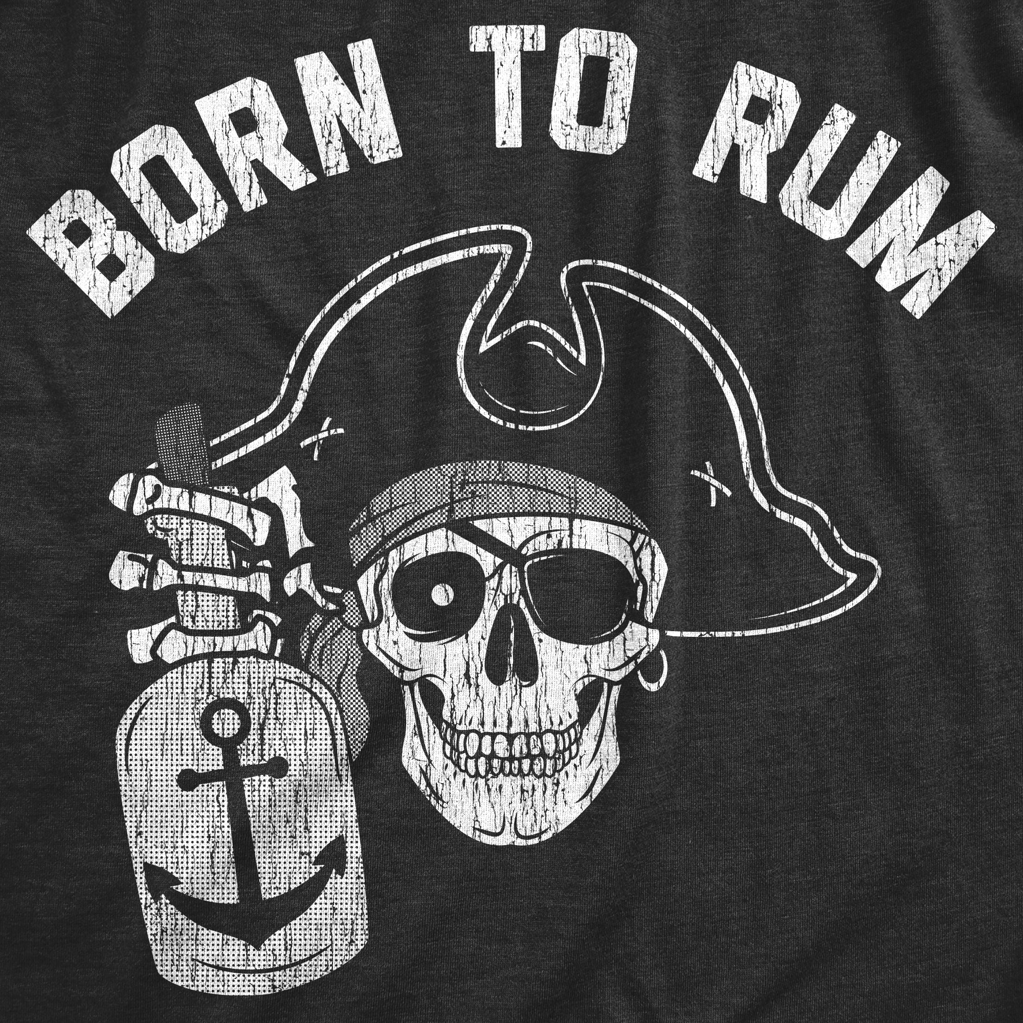 Funny Heather Black - RUM Born To Rum Mens T Shirt Nerdy Liquor sarcastic Tee