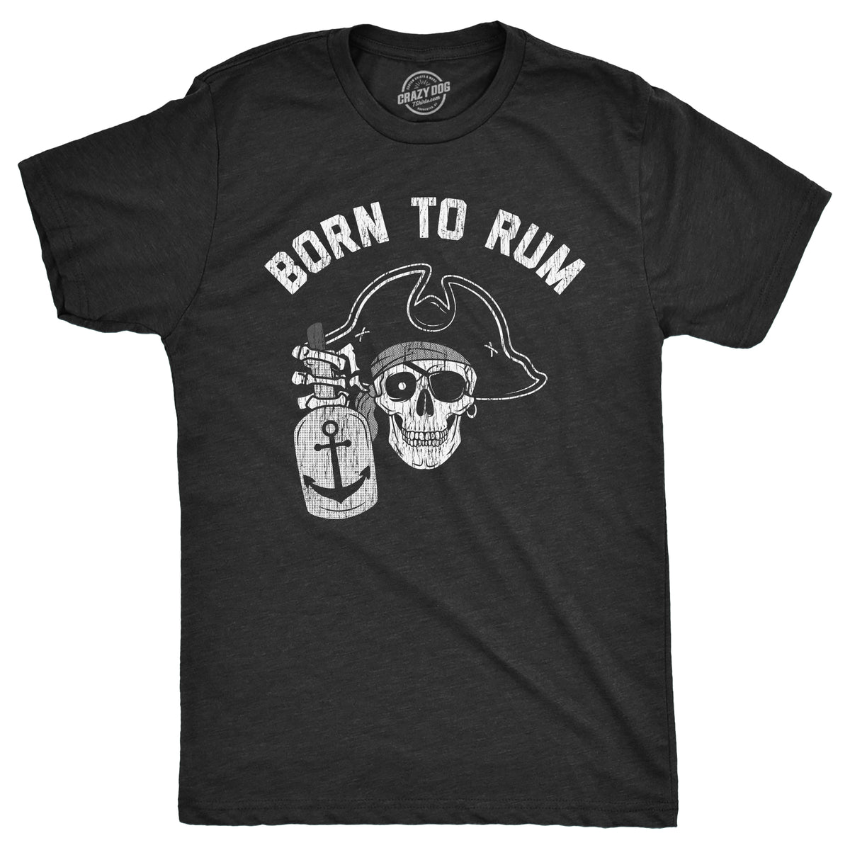 Funny Heather Black - RUM Born To Rum Mens T Shirt Nerdy Liquor sarcastic Tee