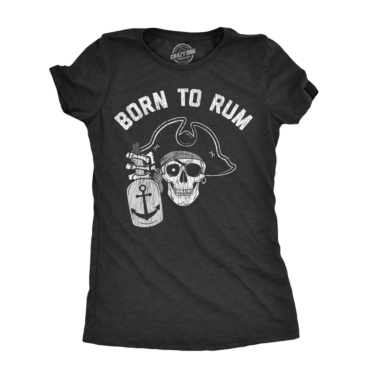 Funny Heather Black - RUM Born To Rum Womens T Shirt Nerdy Liquor sarcastic Tee
