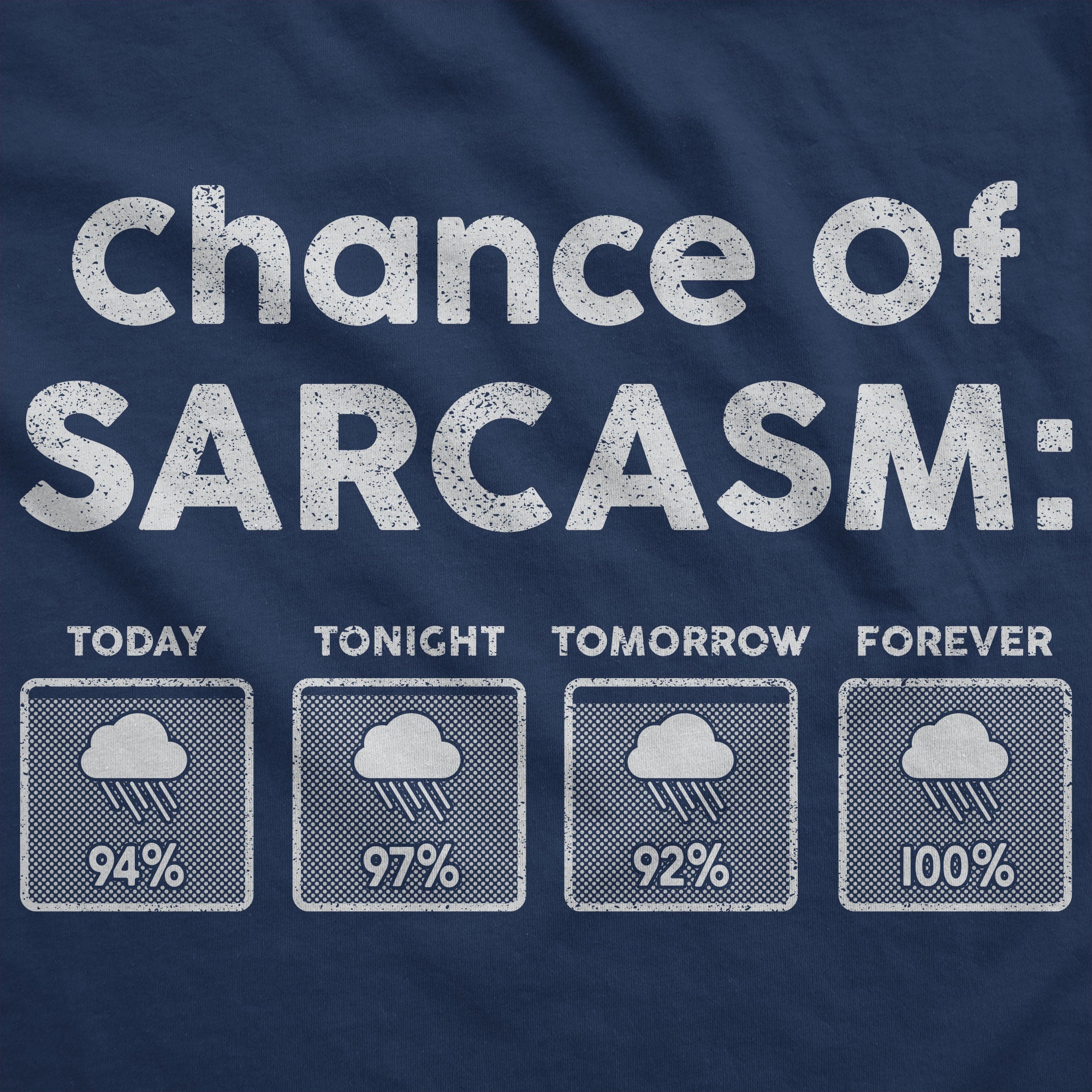Funny Navy - Chance Of Sarcasm Chance Of Sarcasm Hoodie Nerdy Sarcastic Tee