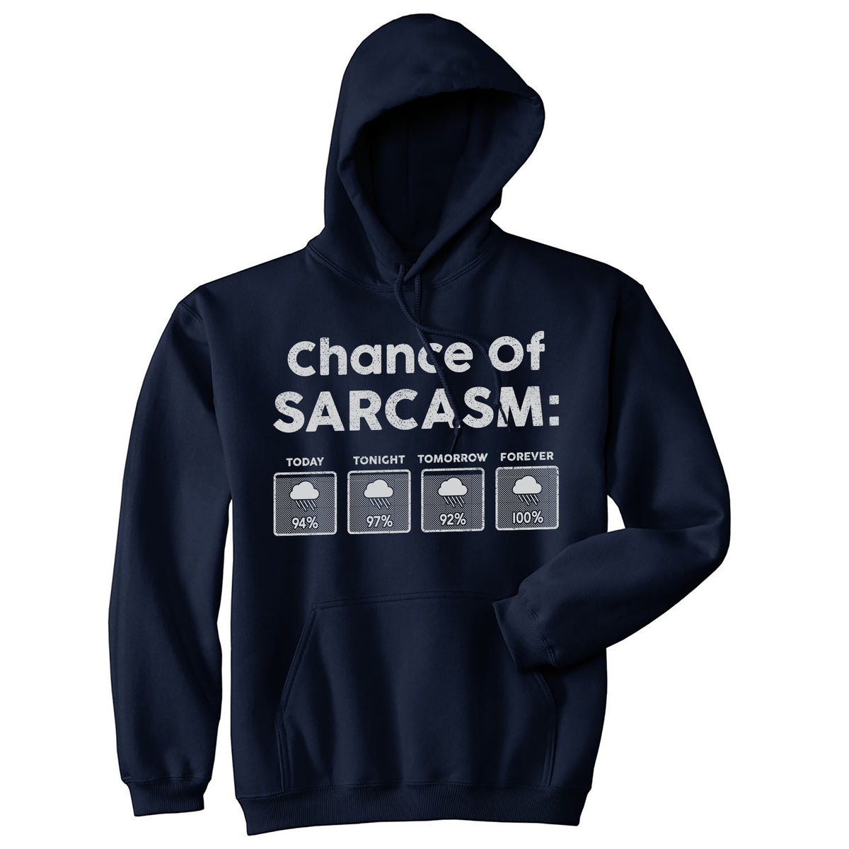 Funny Navy - Chance Of Sarcasm Chance Of Sarcasm Hoodie Nerdy Sarcastic Tee