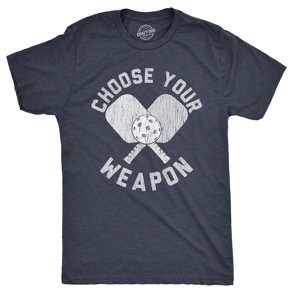Funny Heather Navy - WEAPON Choose Your Weapon Mens T Shirt Nerdy Sarcastic Tee