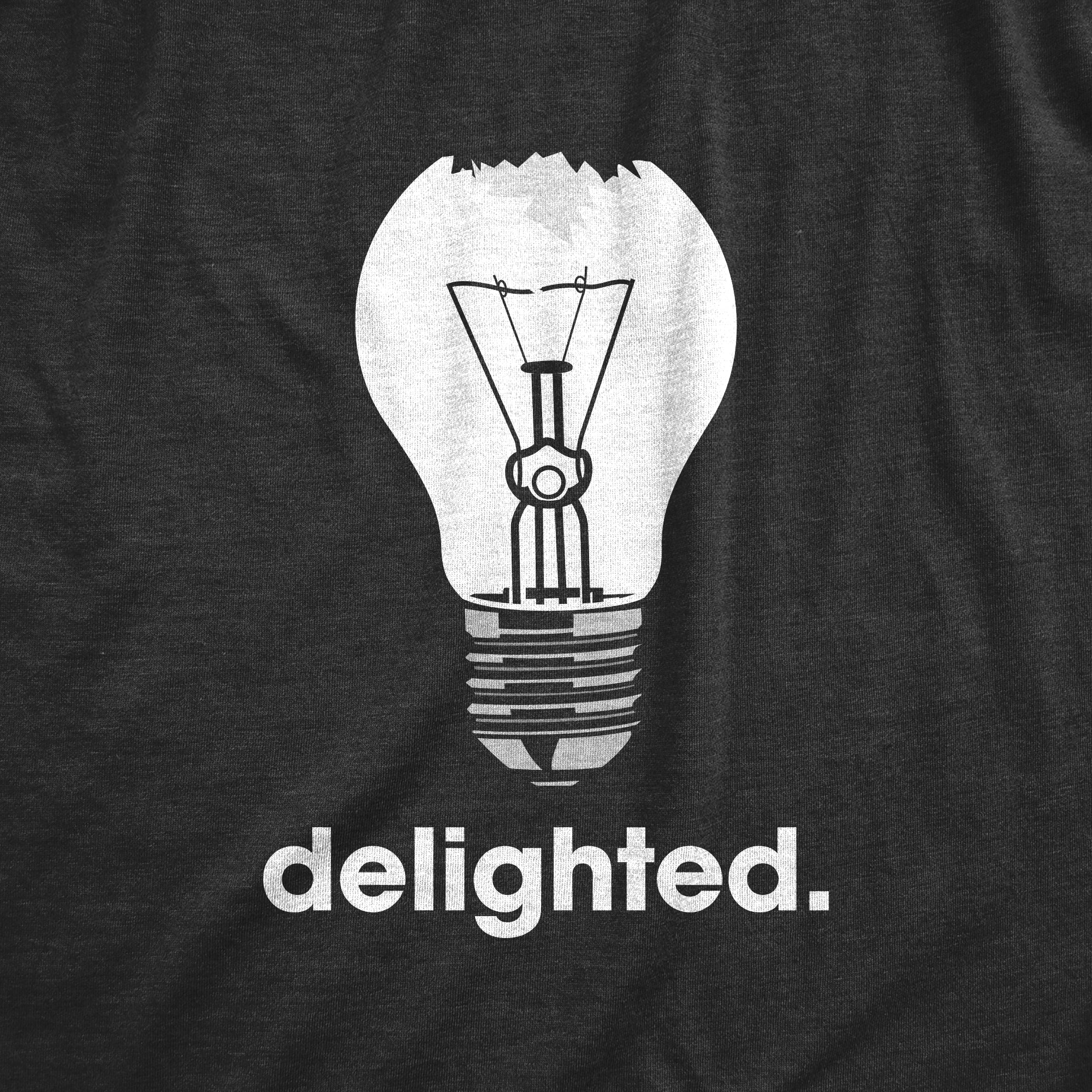 Funny Heather Black - DELIGHTED Delighted Womens T Shirt Nerdy Sarcastic Tee