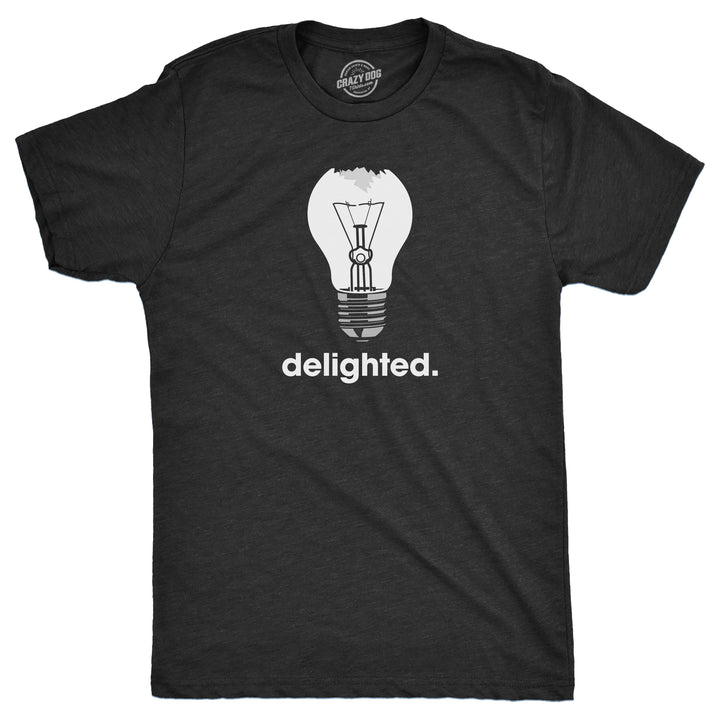 Funny Heather Black - DELIGHTED Delighted Mens T Shirt Nerdy Sarcastic Tee