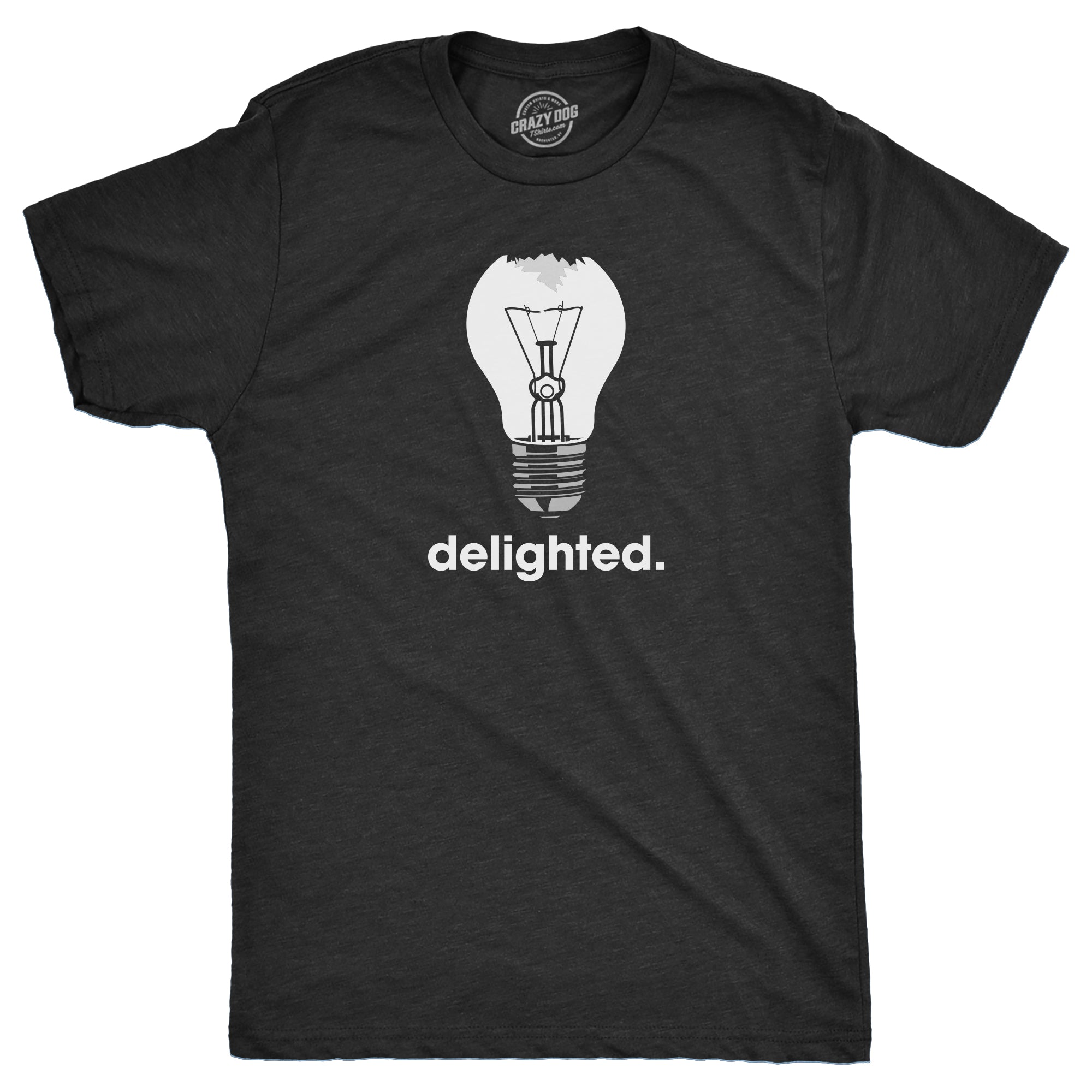Funny Heather Black - DELIGHTED Delighted Mens T Shirt Nerdy Sarcastic Tee