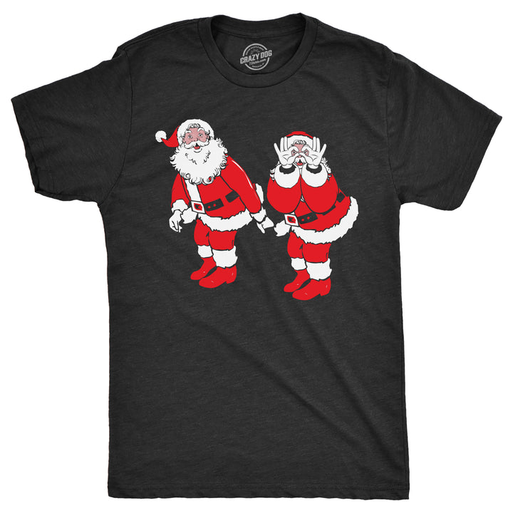 Funny Heather Black - Griddy Griddy Dance Santa Mens T Shirt Nerdy Christmas Internet sarcastic Tee