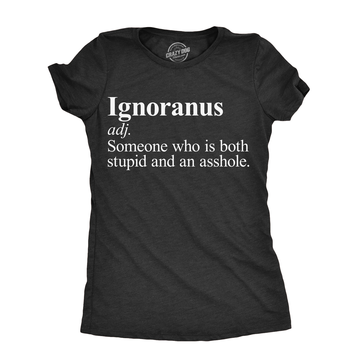 Funny Heather Black - IGNORANUS Ignoranus Definition Womens T Shirt Nerdy sarcastic Tee
