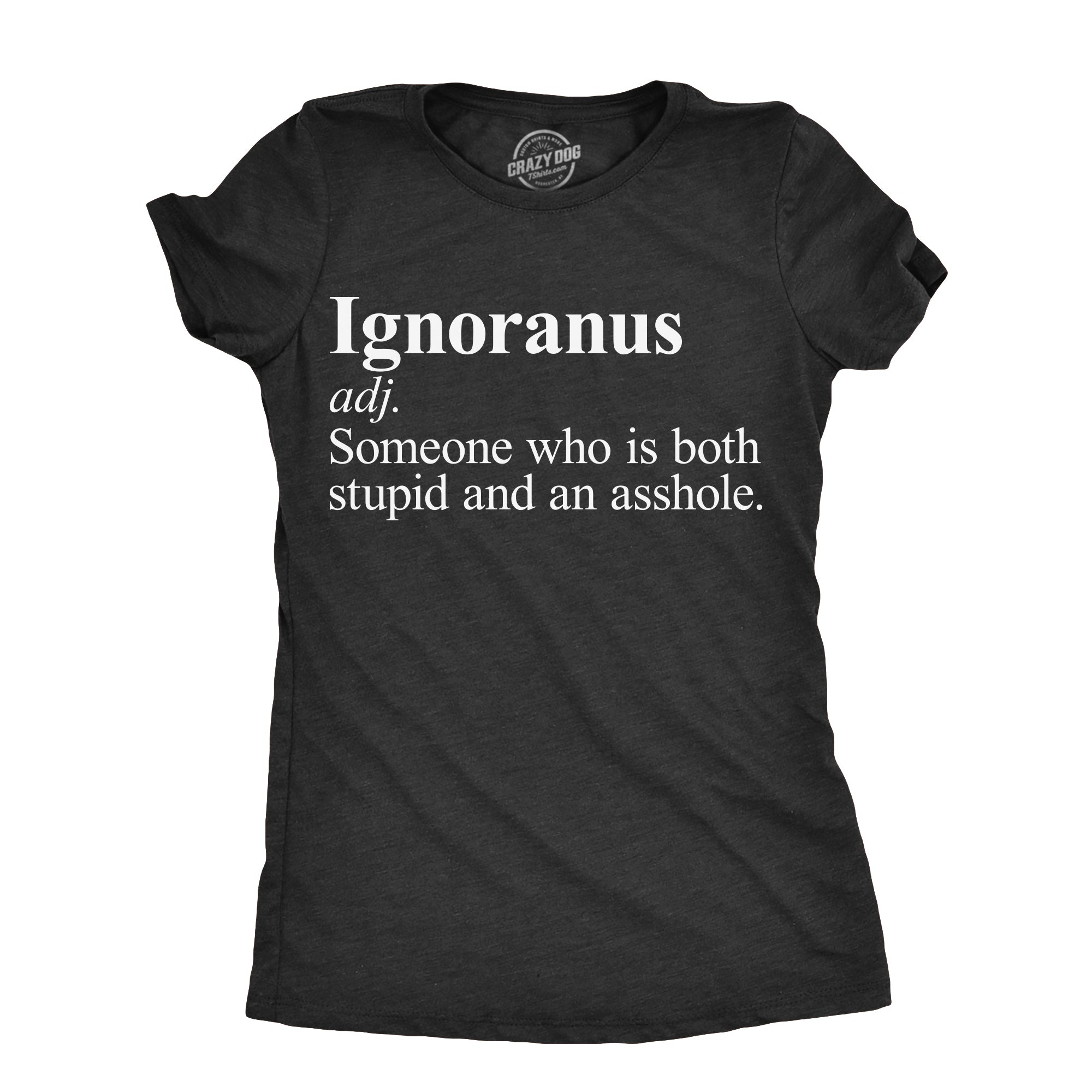 Funny Heather Black - IGNORANUS Ignoranus Definition Womens T Shirt Nerdy Sarcastic Tee