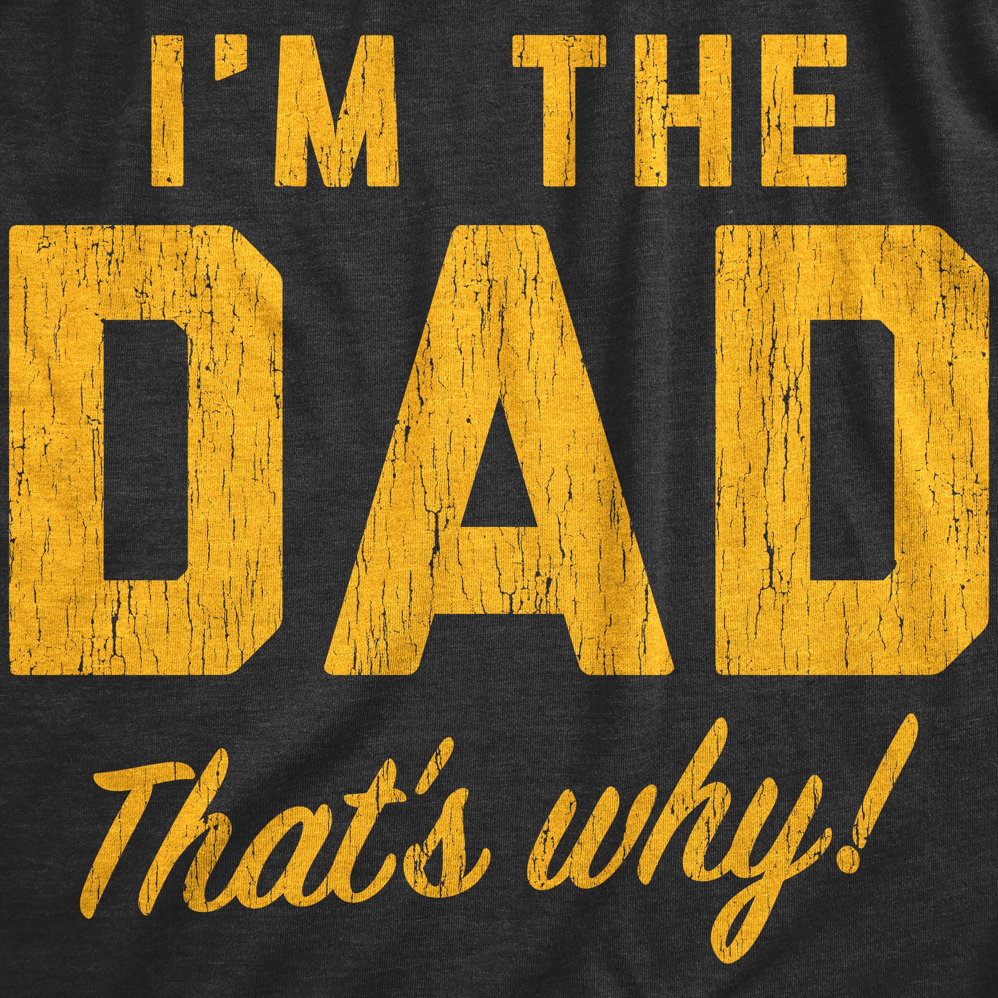 Funny Heather Black - WHY Im The Dad Thats Why Mens T Shirt Nerdy Father's Day Sarcastic Tee