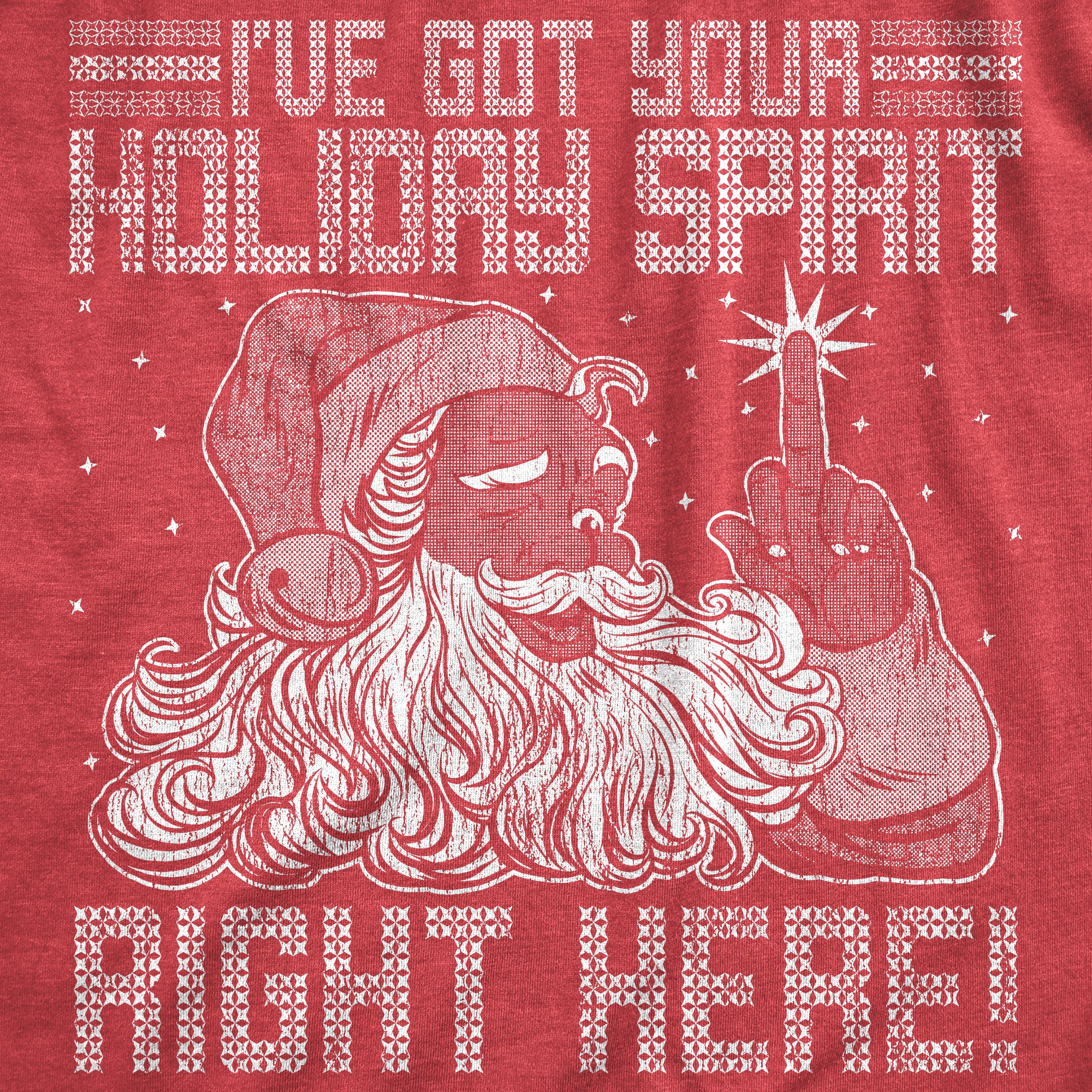Funny Heather Red - SPIRIT Ive Got Your Holiday Spirit Right Here Womens T Shirt Nerdy Christmas Sarcastic Tee