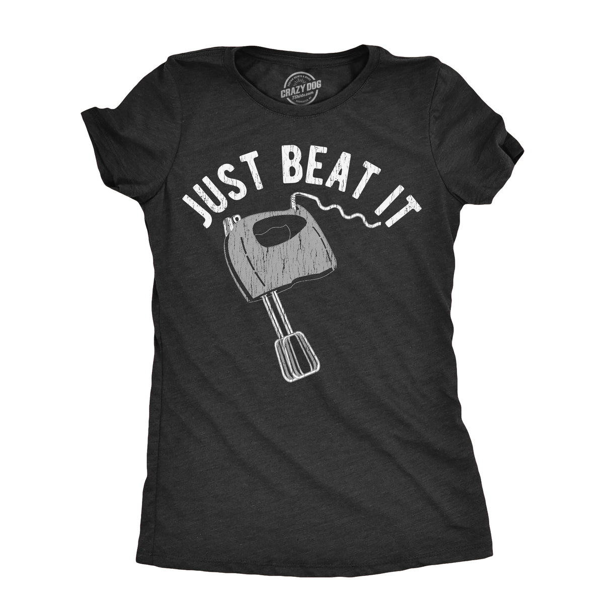 Funny Heather Black - BEATIT Just Beat It Womens T Shirt Nerdy Food sarcastic Tee