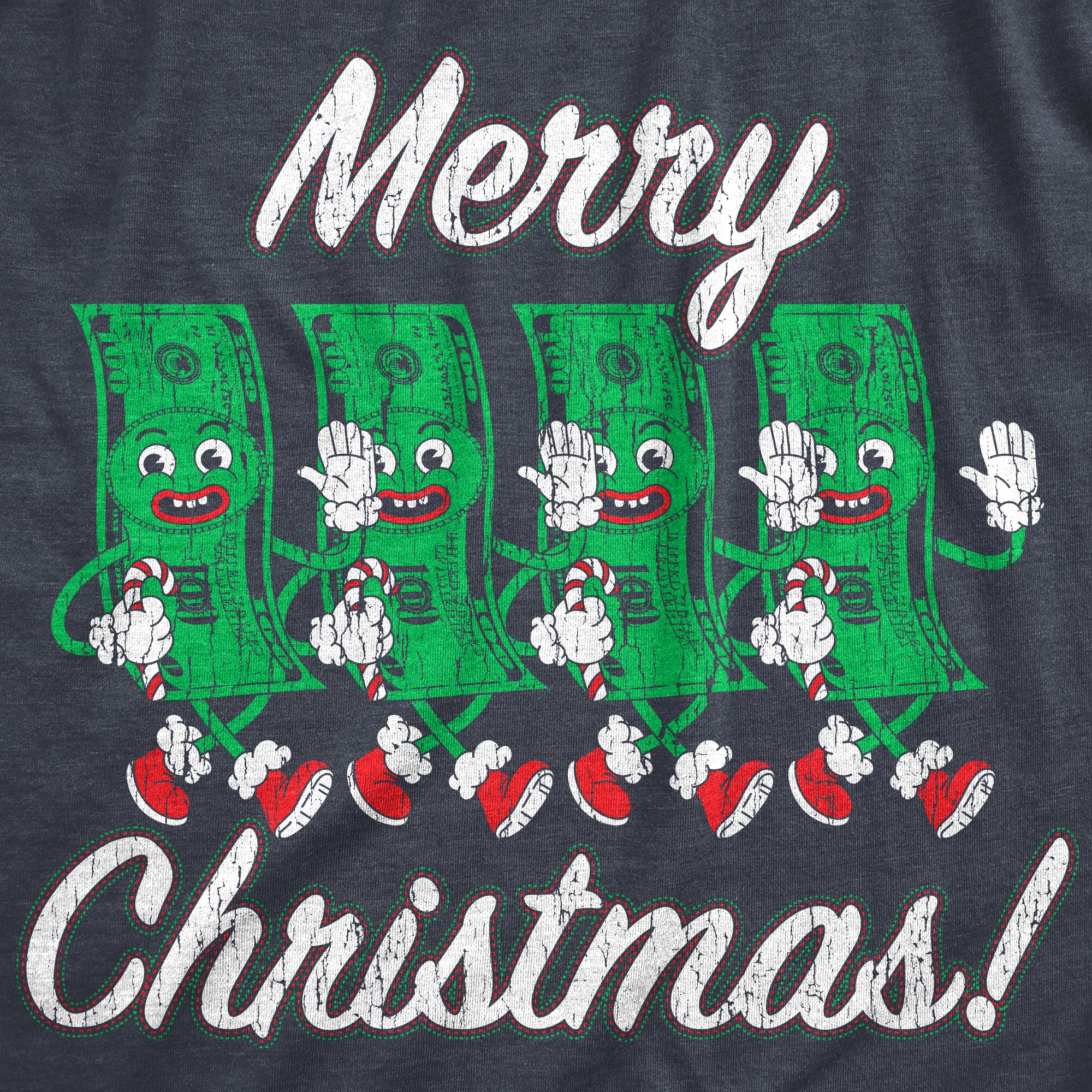 Funny Heather Navy - MONEY Merry Christmas Money Mens T Shirt Nerdy christmas retro Tee