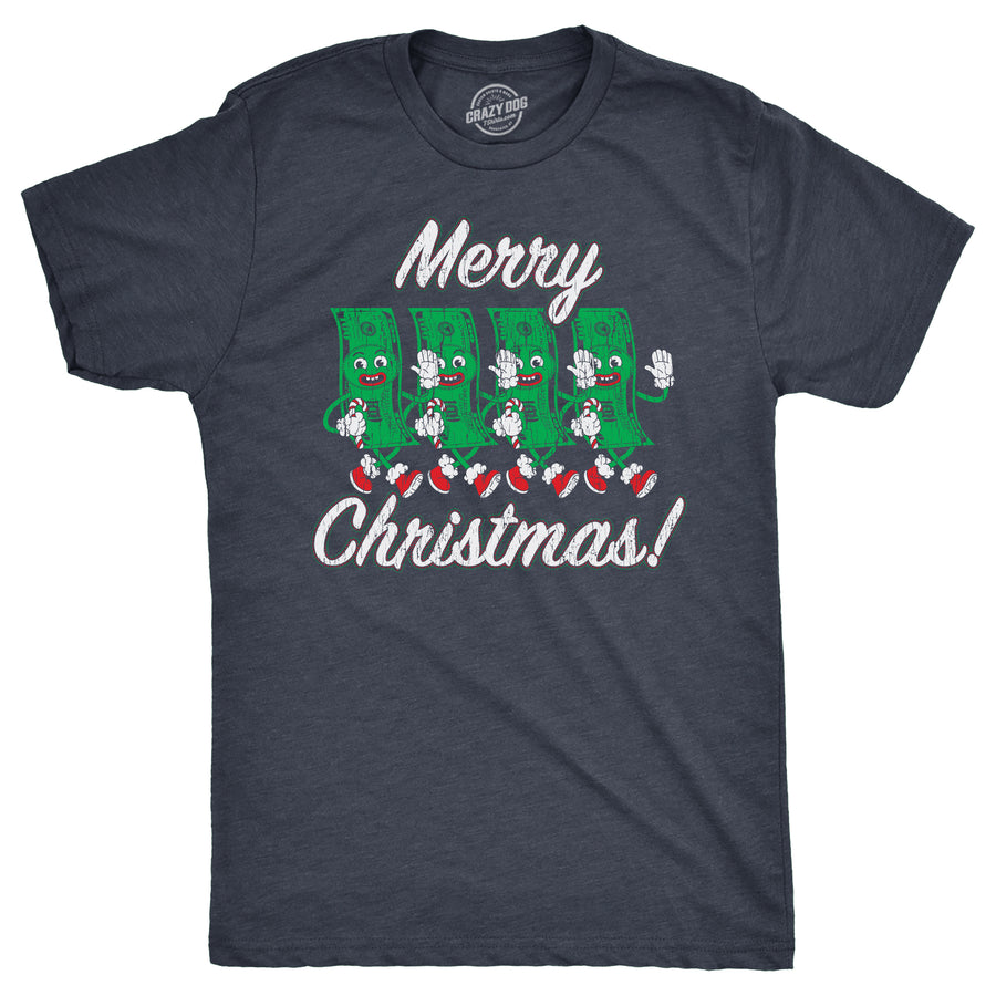 Funny Heather Navy - MONEY Merry Christmas Money Mens T Shirt Nerdy christmas retro Tee