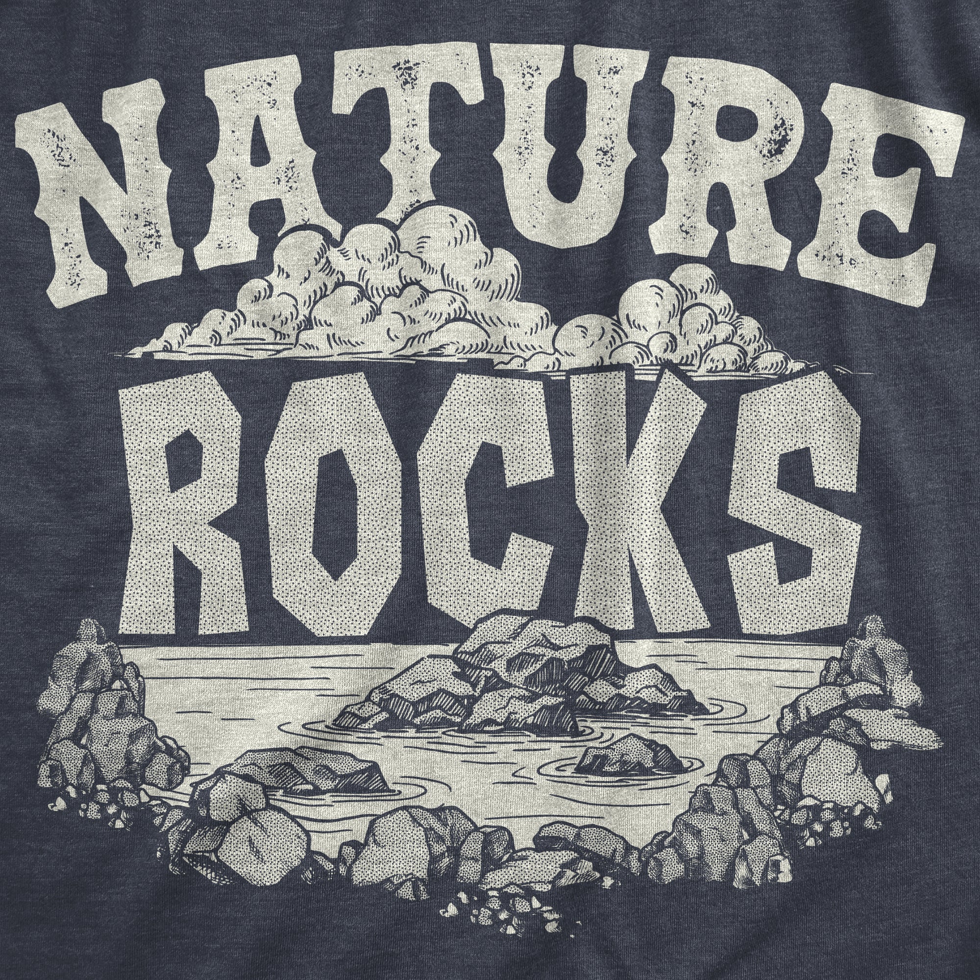 Funny Heather Navy - ROCKS Nature Rocks Womens T Shirt Nerdy Sarcastic Tee