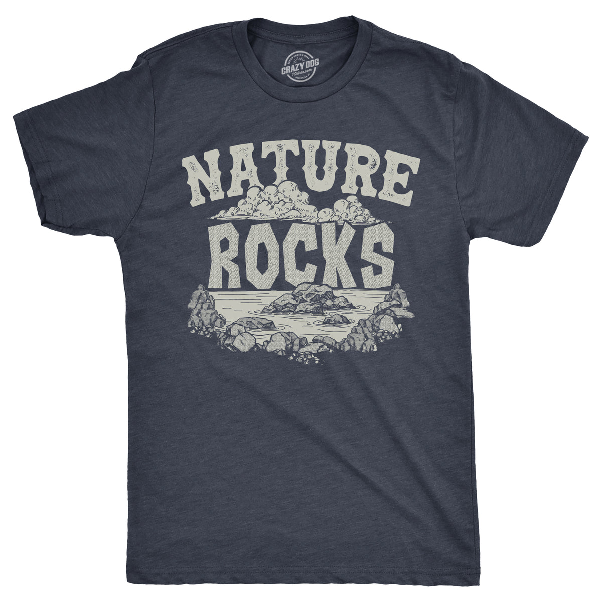 Funny Heather Navy - ROCKS Nature Rocks Mens T Shirt Nerdy sarcastic Tee
