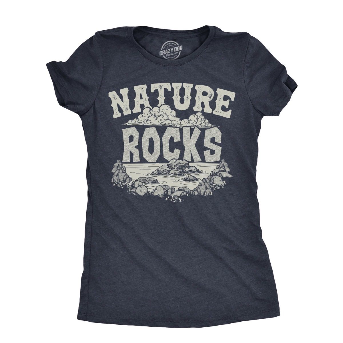 Funny Heather Navy - ROCKS Nature Rocks Womens T Shirt Nerdy sarcastic Tee