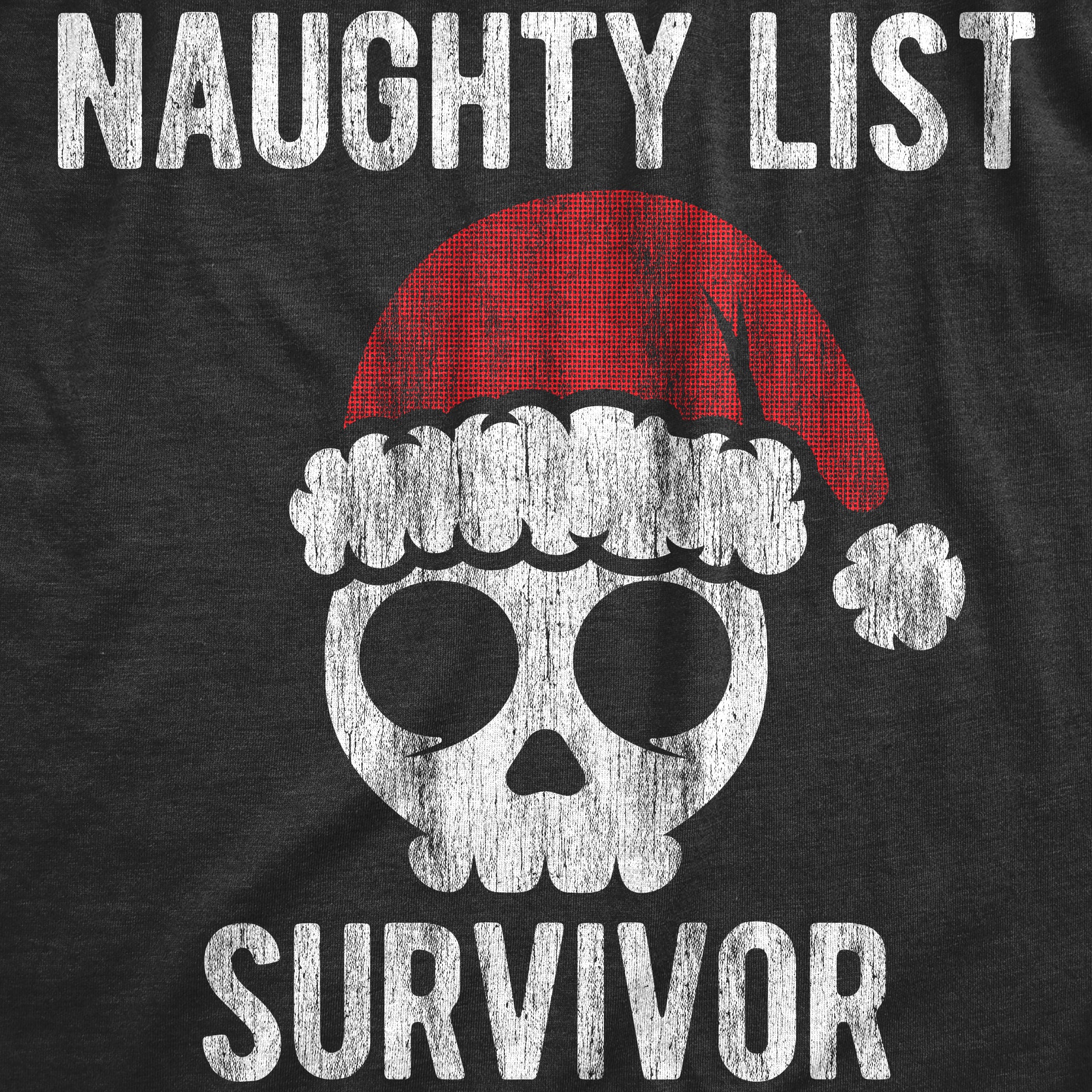 Funny Heather Navy - SURVIVOR Naughty List Survivor Mens T Shirt Nerdy Christmas Sarcastic Tee