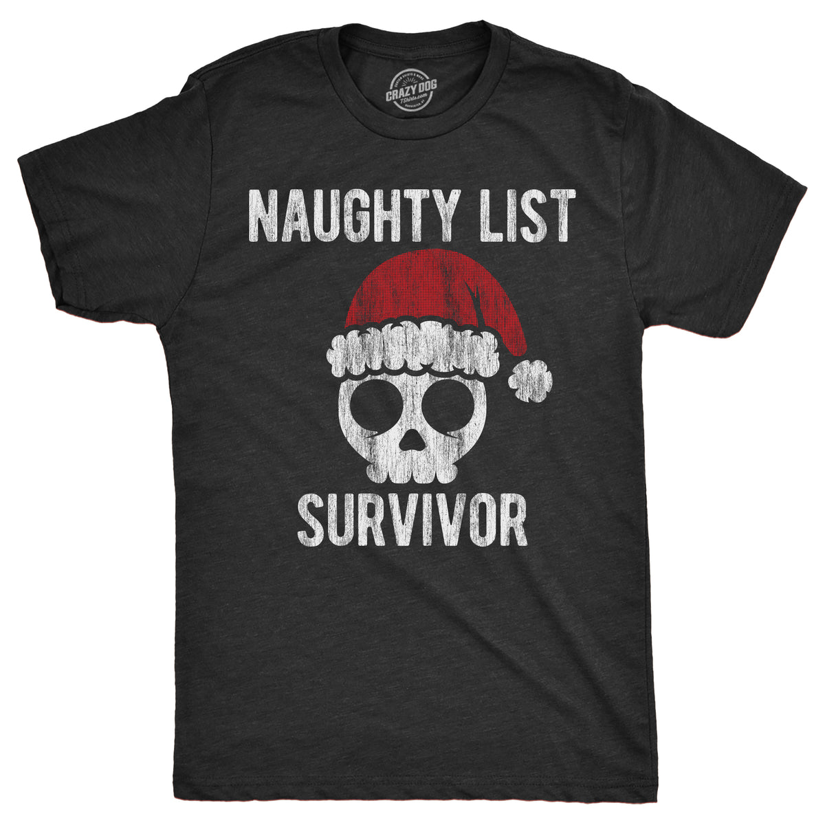 Funny Heather Navy - SURVIVOR Naughty List Survivor Mens T Shirt Nerdy Christmas Sarcastic Tee