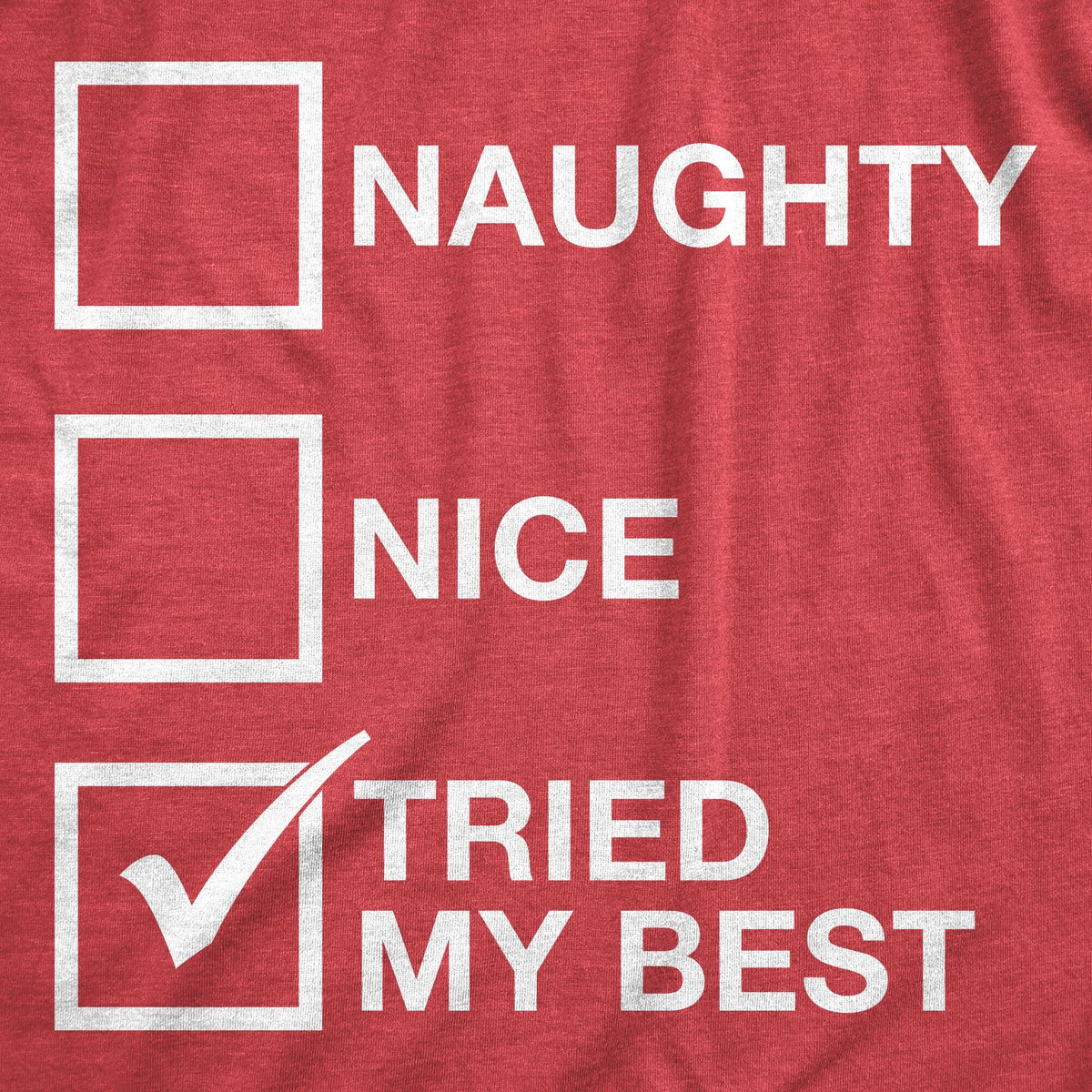 Naughty List Nice List Tried My Best Women&#39;s T Shirt